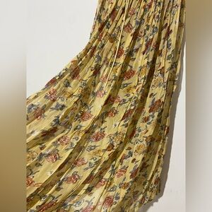 Floral Yellow Cottage Core Maxi Skirt
